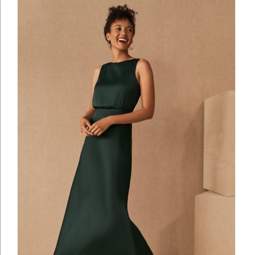 BHLDN Beckett Dress in Dark Emerald!